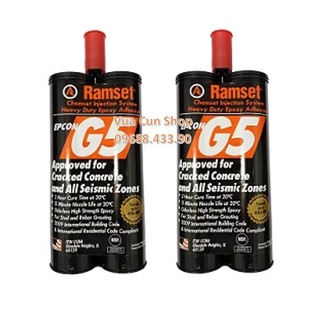  Keo khoan cấy thép - Ramset G5 - keo epoxy hai thành phần cường độ cao  tuýp 650ml  