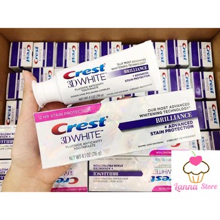 Kem đánh răng crest 3d white brilliance trắng răng vượt trội hộp 116g - mỹ - phl1999