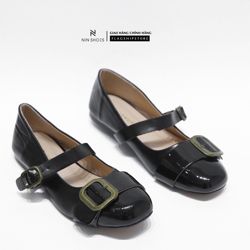 Giày búp bê nữ Nin shoes - Giày búp bê nữ mary jane thời trang mũi tròn quai ngang 2 màu siêu xinh | BigBuy360 - bigbuy360.vn