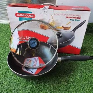 📘📘📘Chảo nhôm sâu lòng chống dính 26 cm Sunhouse SHS26K