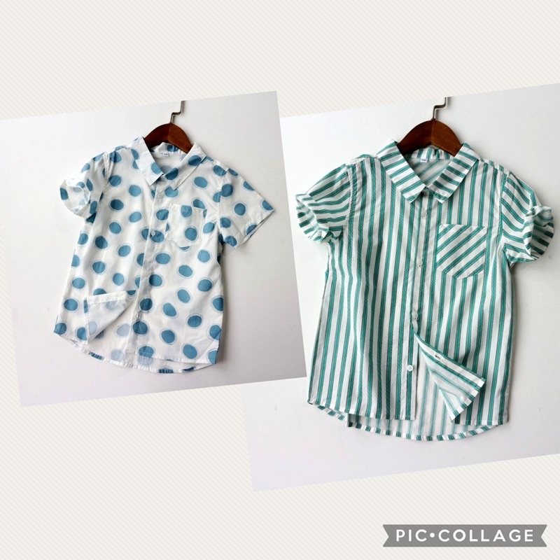 Áo sơ mi trẻ em  Áo cộc tay cotton chất mát 0622