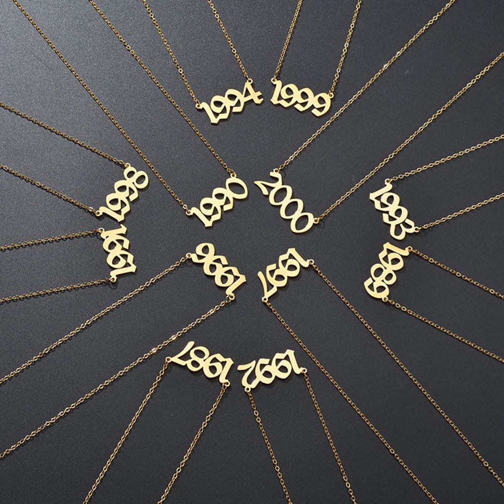 1 Vòng cổ Mặt Hình Chữ Số Năm Mới Retro Đơn Giản Thời Trang Dành Cho Cặp Đôi