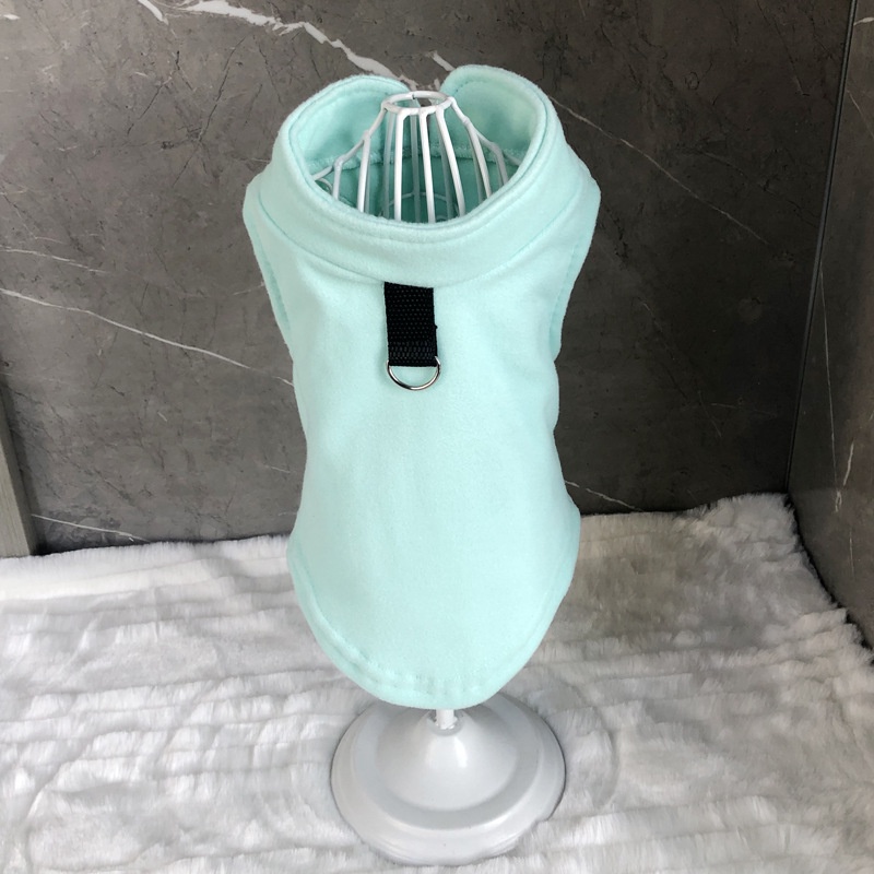 Áo giữ ấm cho chó cưng vải dày màu trơn phong cách thu đông