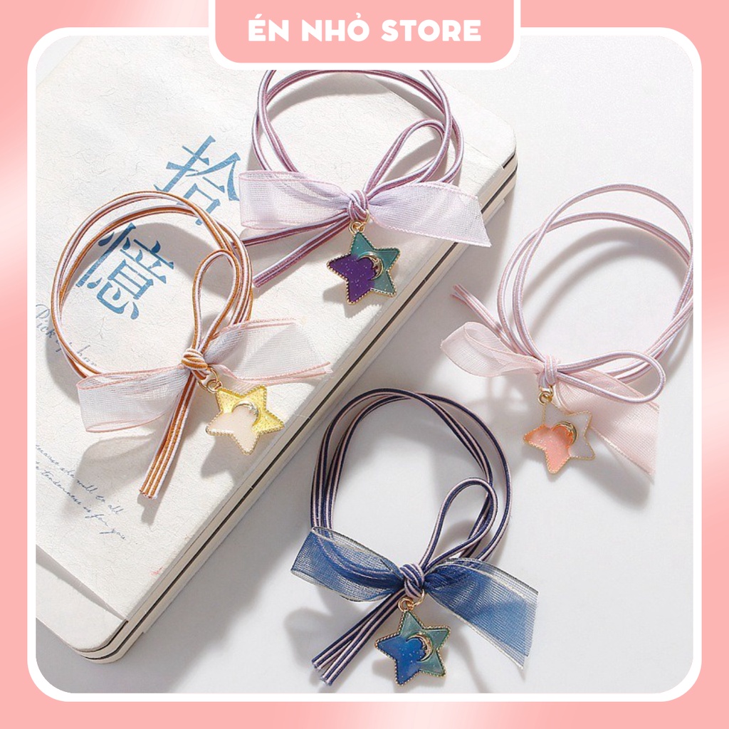 Set 4 dây buộc tóc hình ngôi sao 4 màu cực cute (combo 4 cái 4 màu) BT22-021