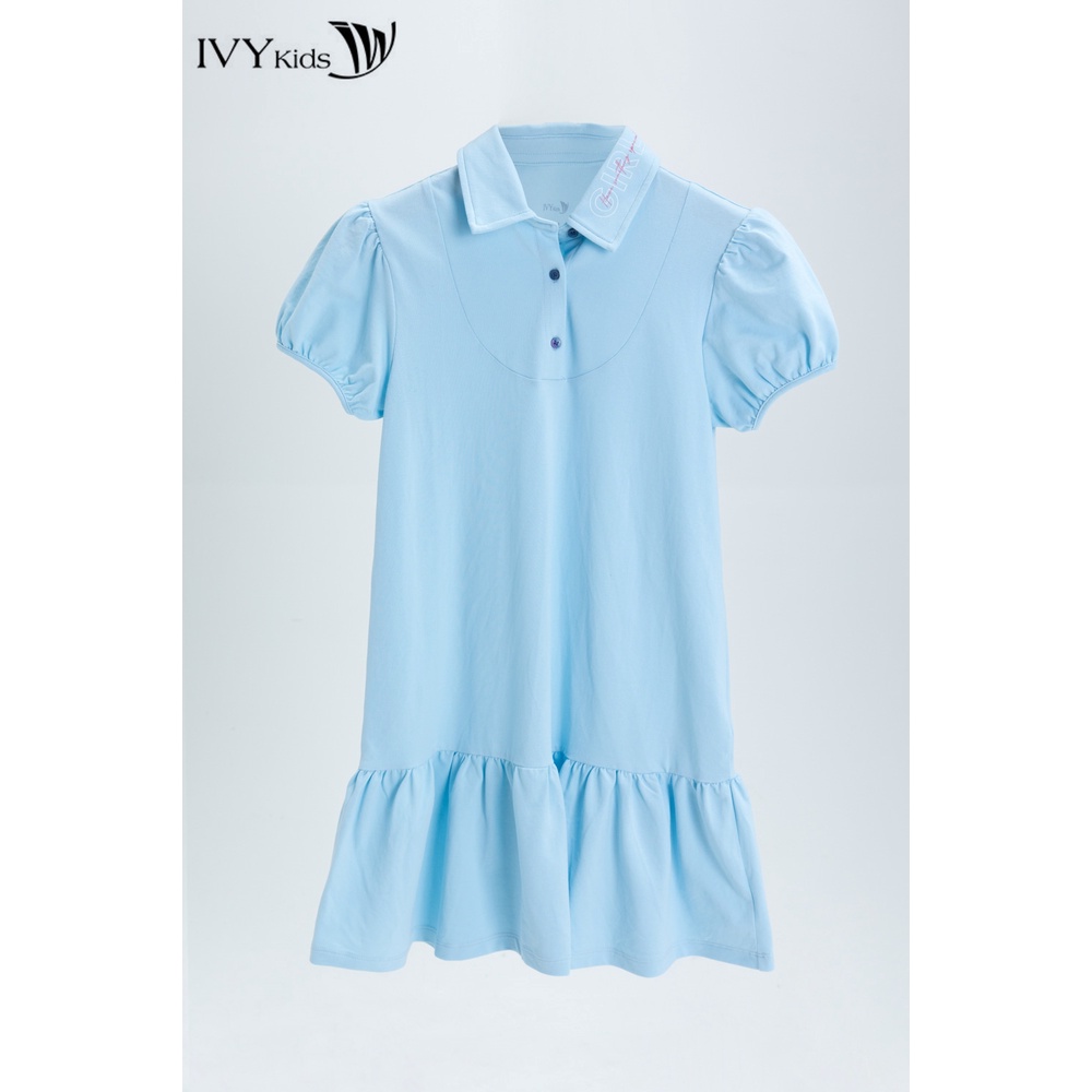 Đầm thun bé gái xòe cổ đức IVY moda MS 42G1303