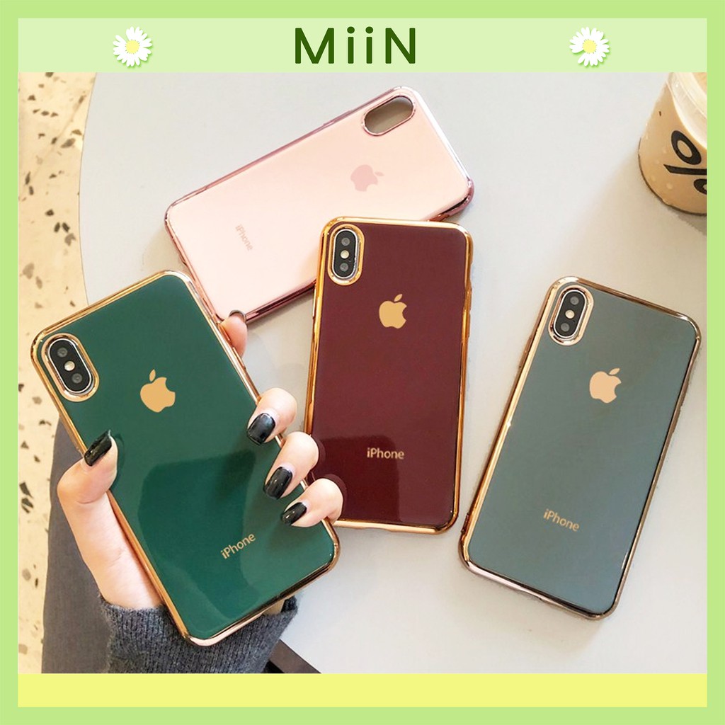 Ốp lưng iphone - Ốp iphone  Logo Táo Viền Mạ Vàng 5/6/6plus/6s/6splus/7/7plus/8/8plus/x/xr/xs/11/12/pro/max/plus/promax