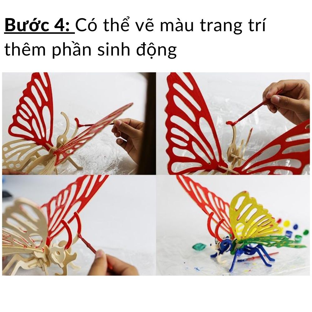 Đồ chơi xếp hình gỗ 3D - Mô hình lắp ráp ghép khối giáo dục cho trẻ em bé