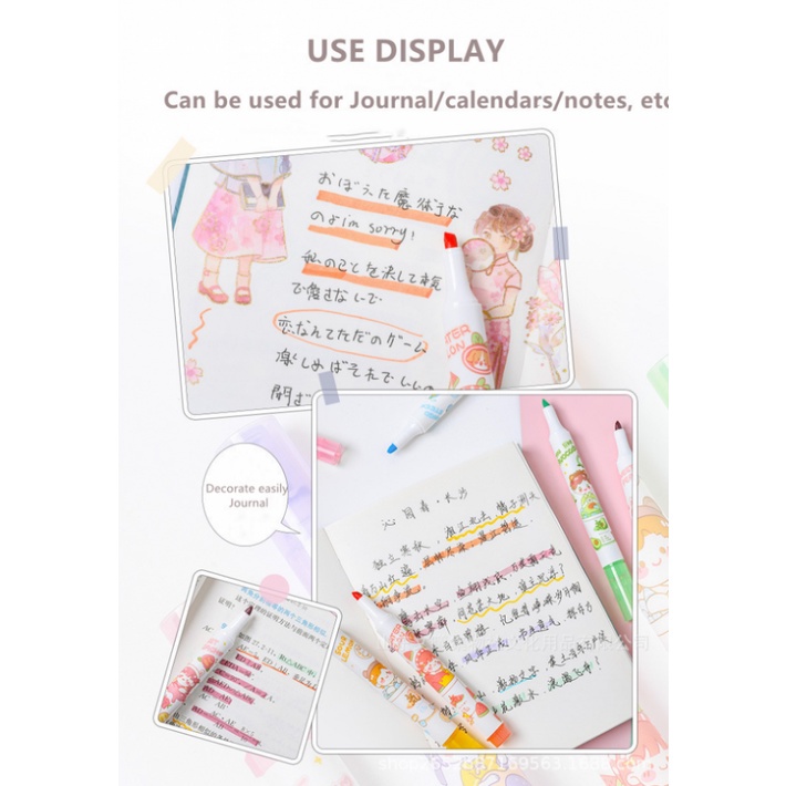 Bộ 6 Bút Highlight Bảo Vệ Mắt Nikki