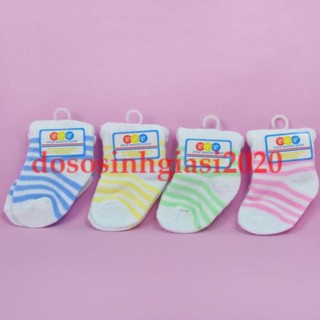 Vớ cho bé-Set 1 đôi vớ sọc len sơ sinh cho bé 0-6 tháng