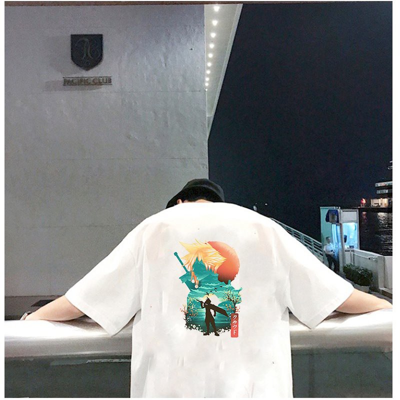 Áo thun unisex form rộng họa tiết phong cách Nhật Bản vải dày mịn 2020T2453