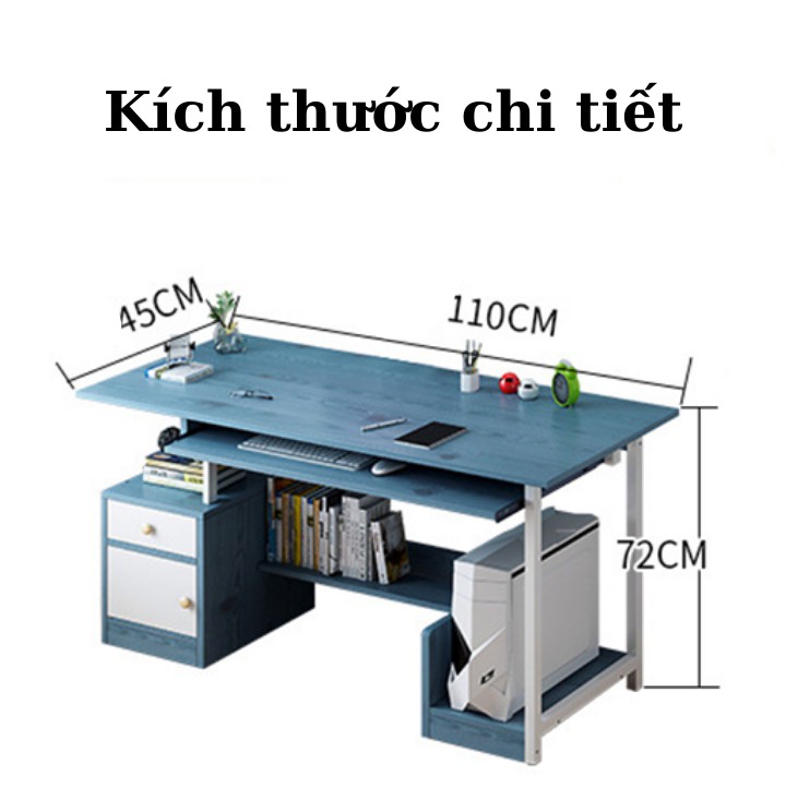 Bàn máy tính có ngăn kéo bàn học, bàn làm việc gỗ Homexinh