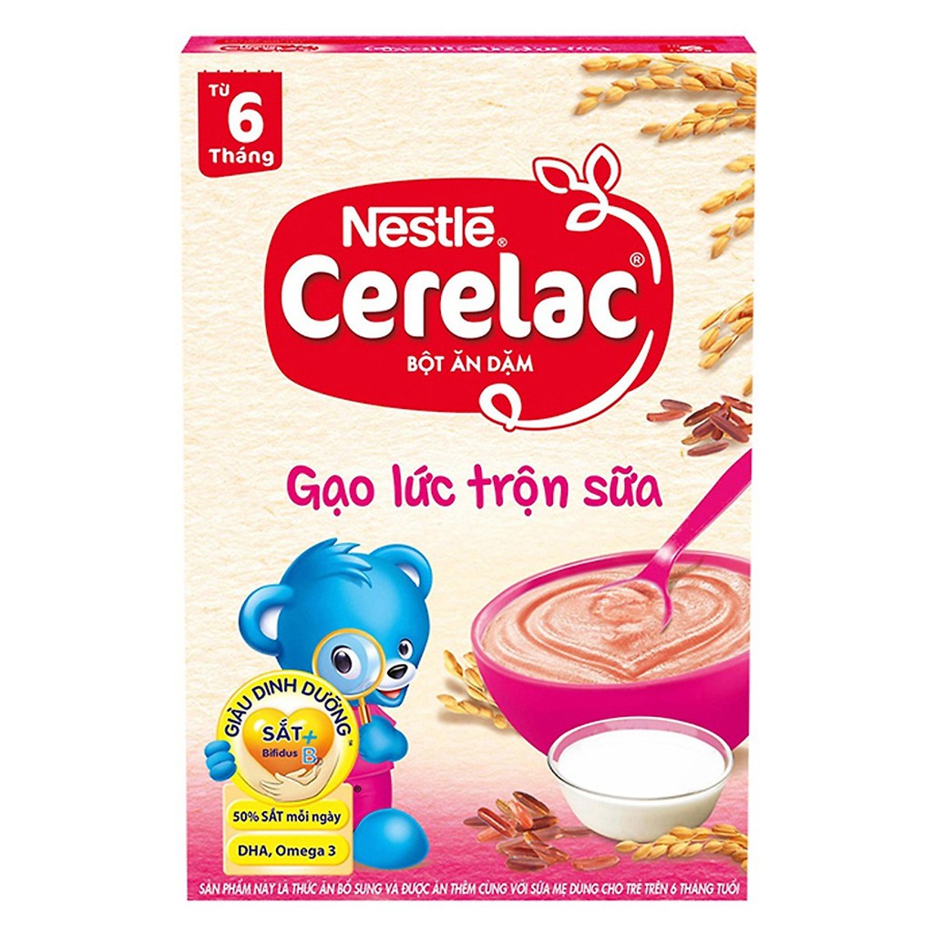 Bột Ăn Dặm cho bé Nestle Cerelac - Gạo Lức Trộn Sữa (200g)
