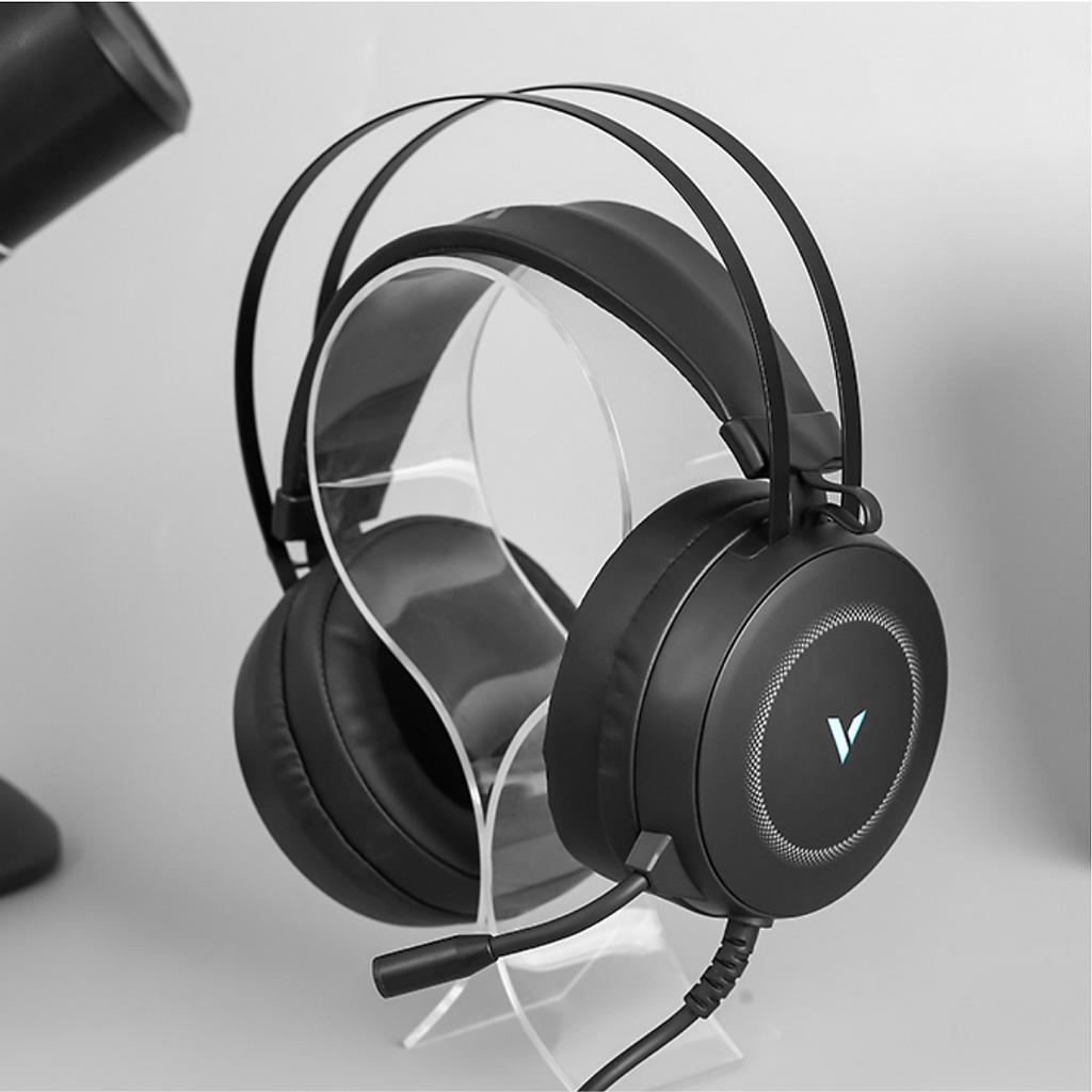Tai Nghe Gaming Chụp Tai RAPOO VH160 Âm Thanh 7.1, Đèn LED, Micro Khử Ồn ENC - Hàng Chính Hãng