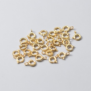 Móc khóa bạc 925 mạ vàng - móc khóa tròn làm vòng tay, vòng cổ handmade - móc khóa lò xo DIY