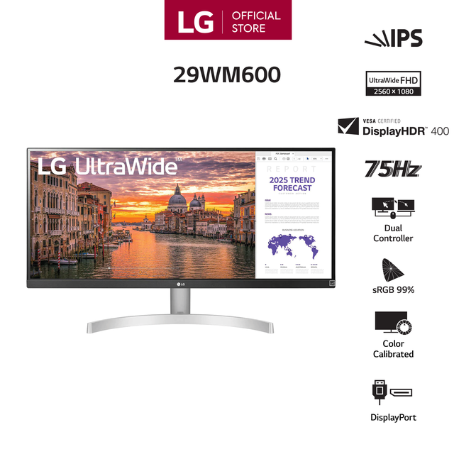 Màn Hình LG 29WN600-W 29" IPS 75Hz Freesync HDR UWFHD - Chính Hãng