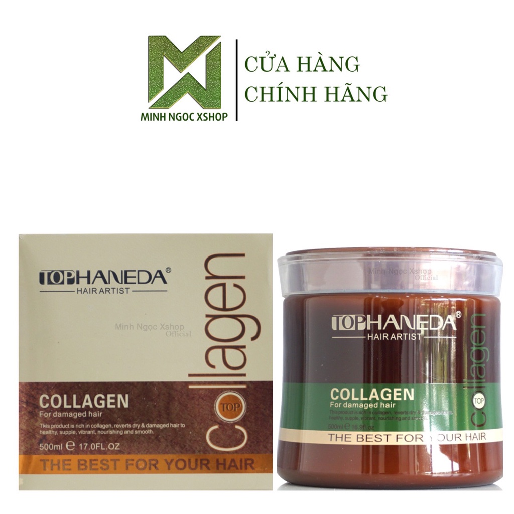 Kem ủ tóc, hấp phục hồi Top Haneda Collagen 500ml dạng hũ cho mềm mượt chuẩn salon