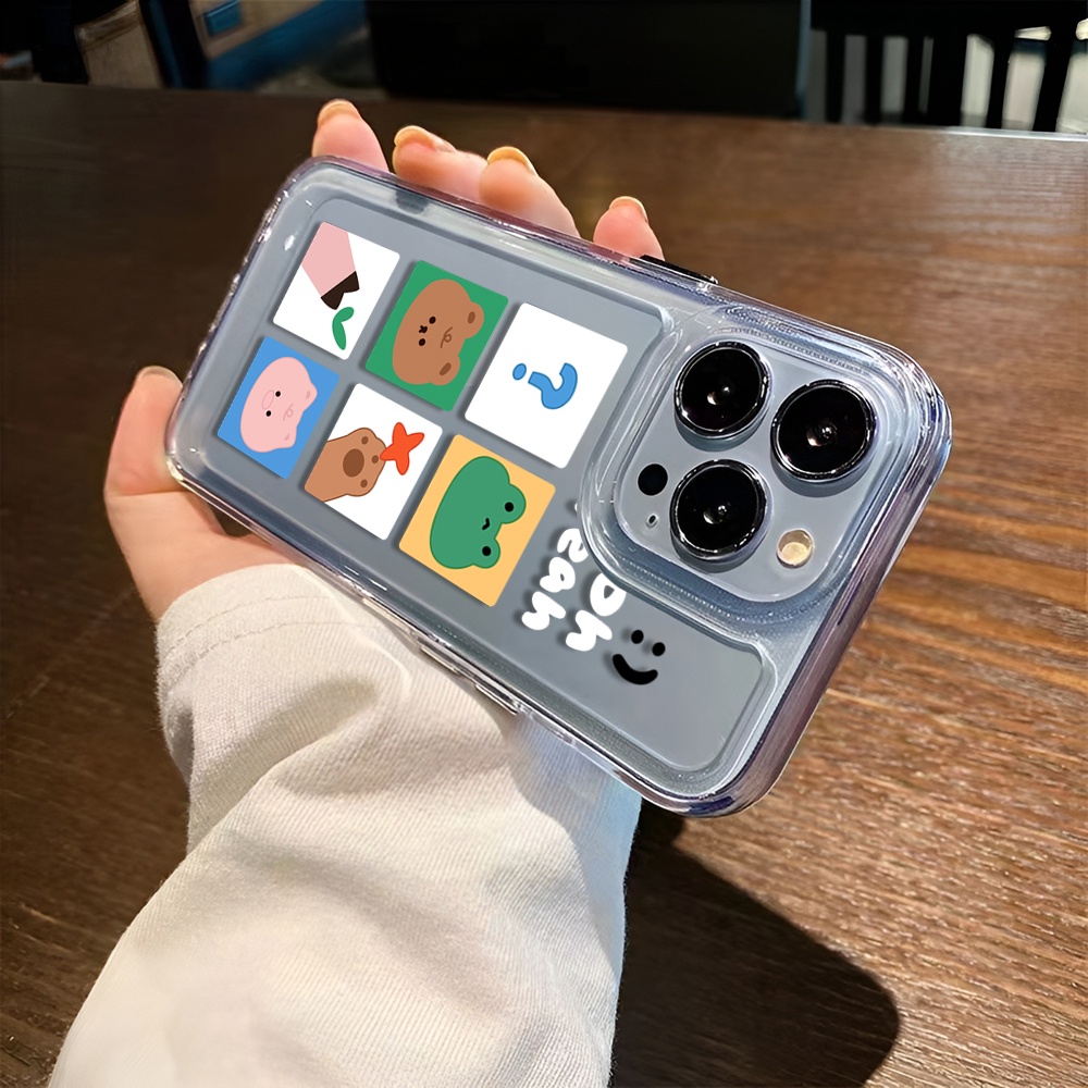 Ốp Điện Thoại Trong Suốt In Hình Gấu / Ếch Hoạt Hình Cho iphone 14 Plus 11 13promax 12 7Plus X XS Max 7 8 SE 2020