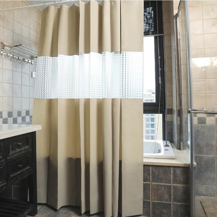 Rèm cửa nhà tắm phong cách Châu Âu cực đẹp Kèm móc treo tiện lợi Shower curtains