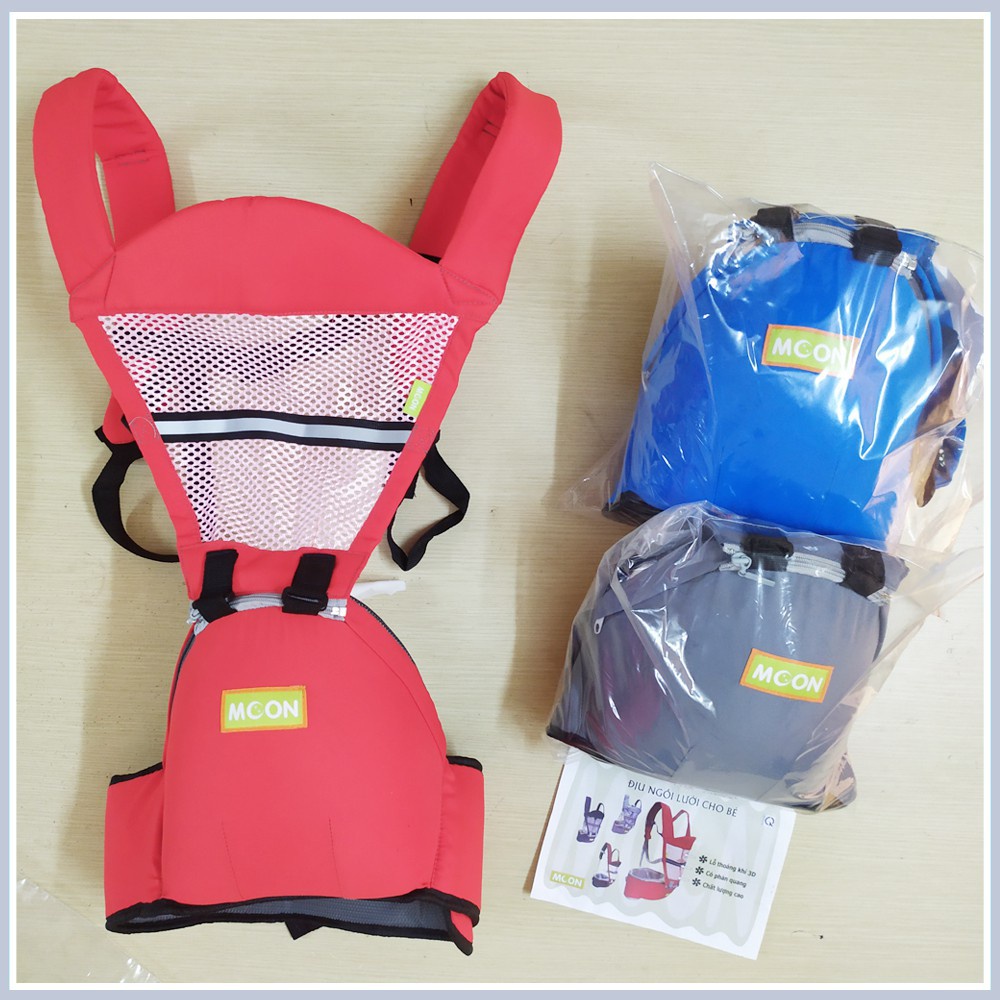 Địu ngồi lưới phản quang Moon có ghế ngồi trợ lực