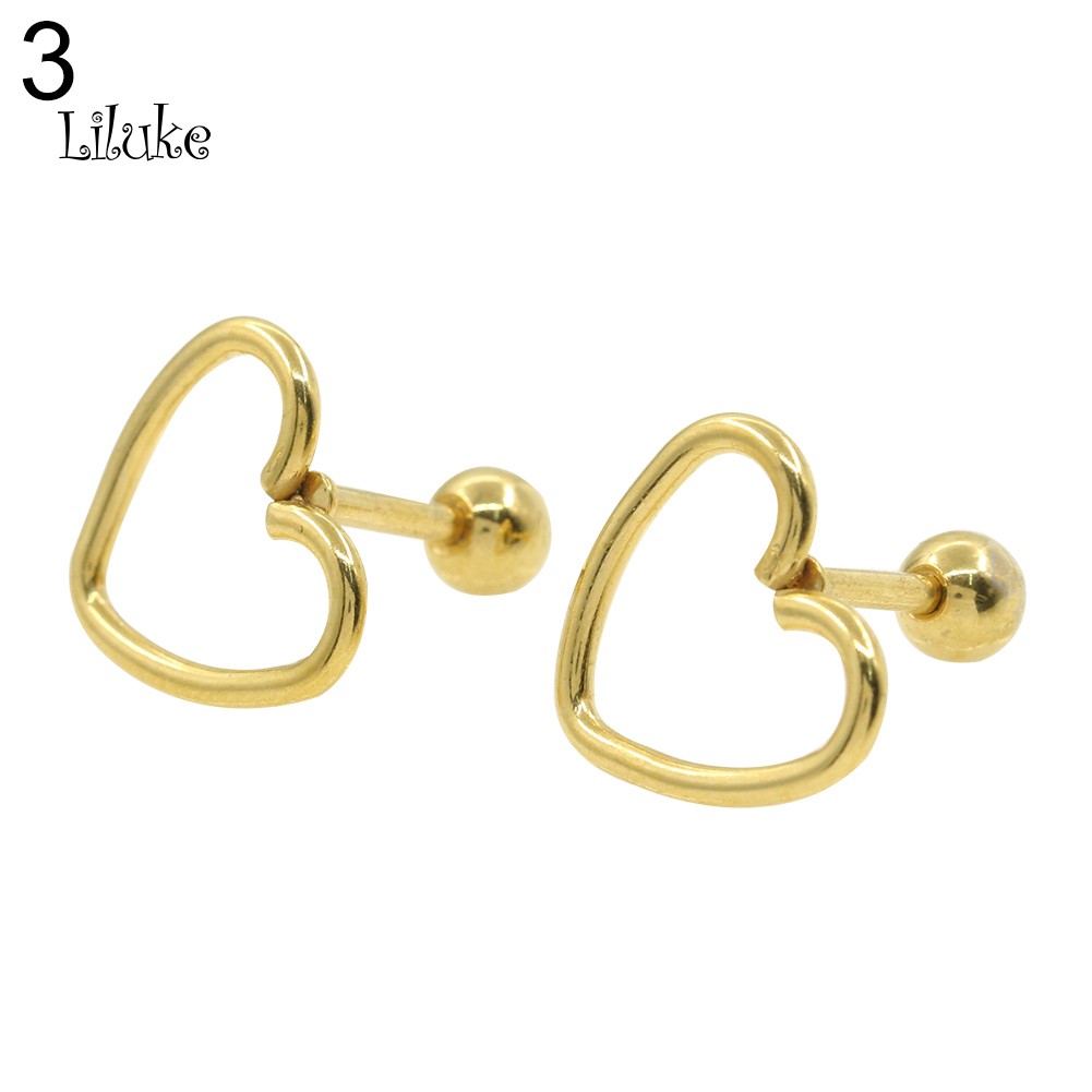 Đôi Khuyên Tai HìNh TráI Tim BằNg ThéP Không Gỉ ThờI Trang Cho Nữ