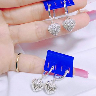 BÔNG TAI TIM ĐÁ BẠC TA