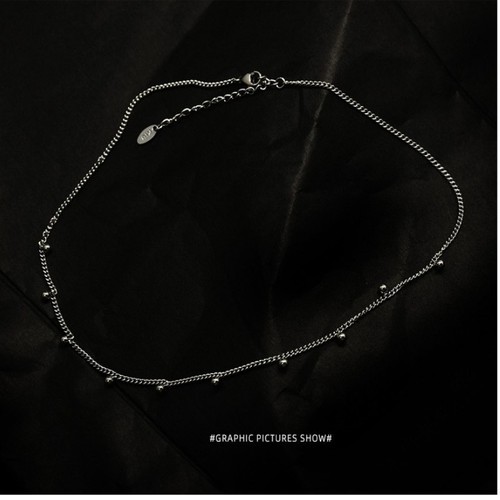 Dây Chuyền Nữ Nhiều Hạt Bi Nhỏ Titan Ko Đen TT 3049