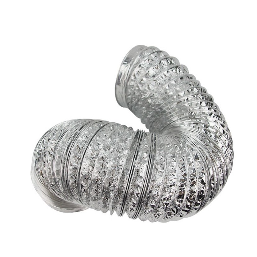 Ống mềm nhôm bạc hút mùi, ống thông gió bạc đường kính 100, 150, 200