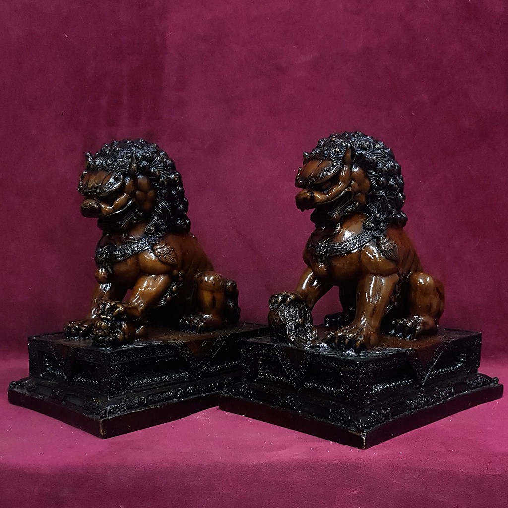 Tượng đôi nghê - Trang trí nhà cửa - Xưởng E3D - NGHE 016 NAU