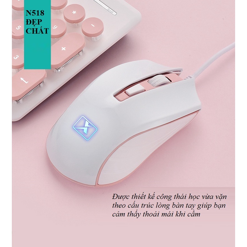 Bàn Phím Không Dây N520 Và Bàn Phím Có Dây N518 Tặng Kèm Chuột Không Dây Chống Tràn Nước