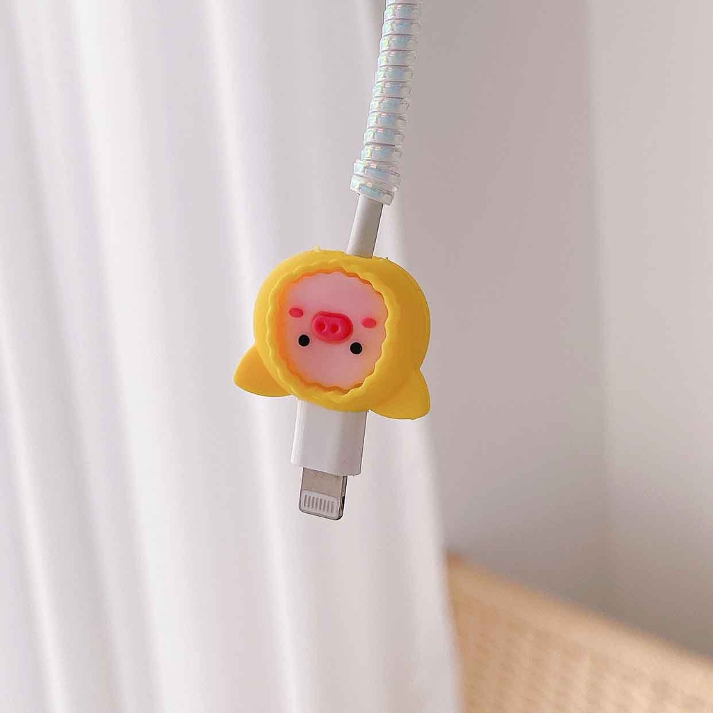 Phụ Kiện Bảo Vệ Dây Cáp Sạc iPhone Android Kiểu Dáng Hoạt Hình Dễ Thương