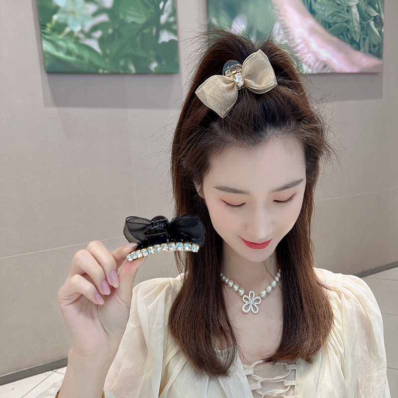 Kẹp Tóc Nơ Đính Đá Chất Lượng Cao Thời Trang Cho Nữ