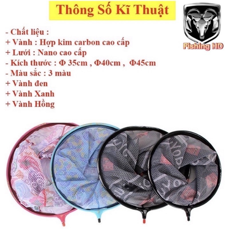 Mặt Vợt Carbon Cao Cấp Vợt Cá chuyên dụng câu đài KK17 đồ câu FISHING_HD