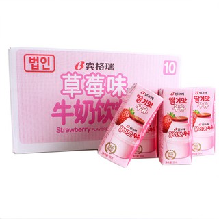 [BINGGRAE] SỮA DÂU HÀN QUỐC 200ML - [빙그레] 딸기맛 우유 200ML