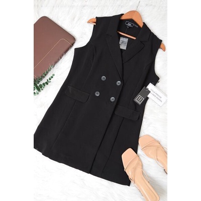 Áo Blazer HAVE L.A form dài sát nách 4 nút , 2 túi trước giả có dây rút eo sau lưng (Mẫu B)