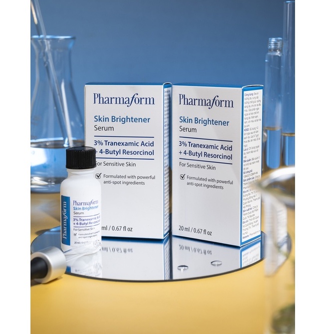 Tinh chất Skin Brightener Serum 3% Tranexamic acid + 5% Niacinamide dưỡng trắng, giảm thâm nám Pharmaform 20ml