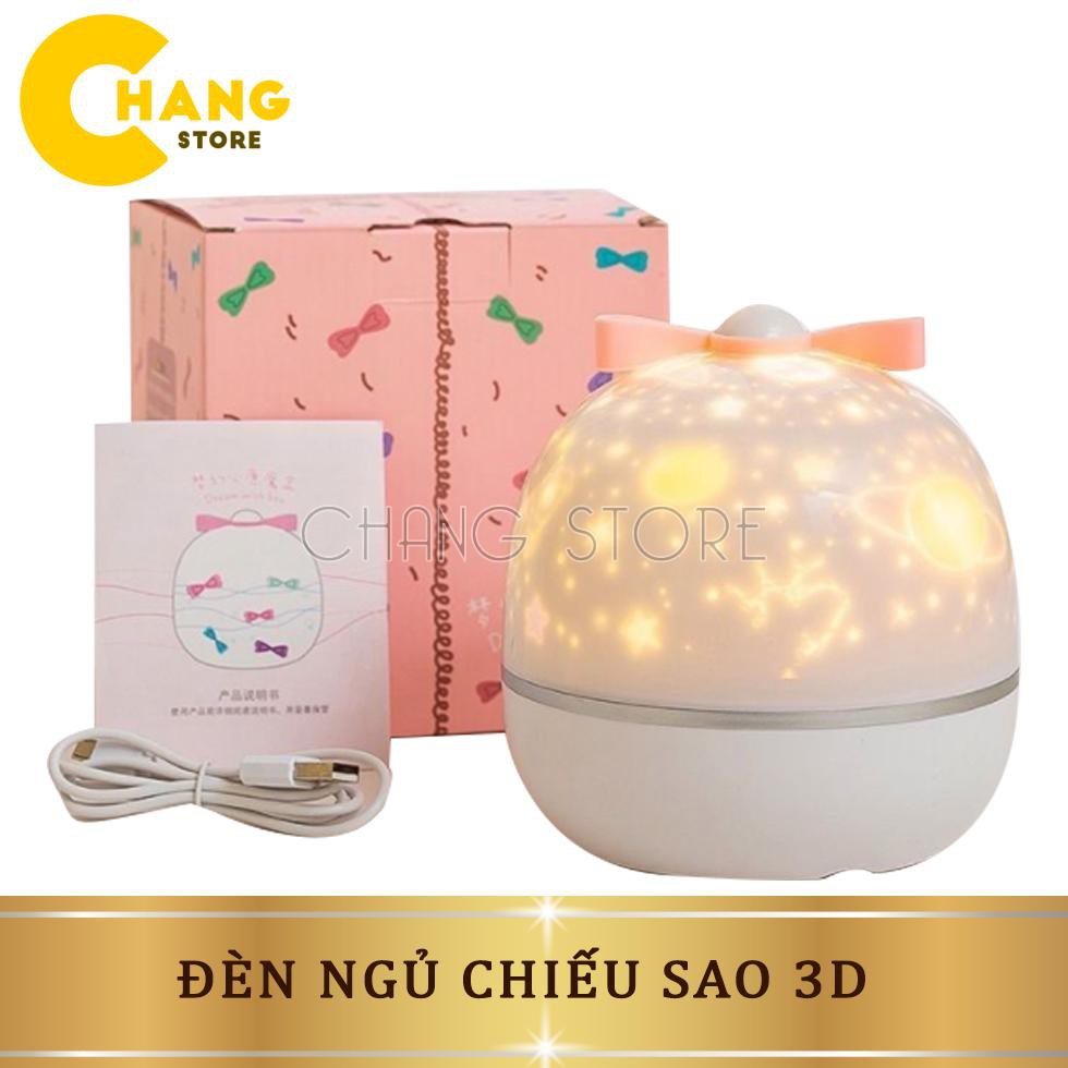 Đèn ngủ ngàn sao 3D chiếu trần xoay tự động kèm 6 hình chiếu cổ tích, đại dương, sinh nhật