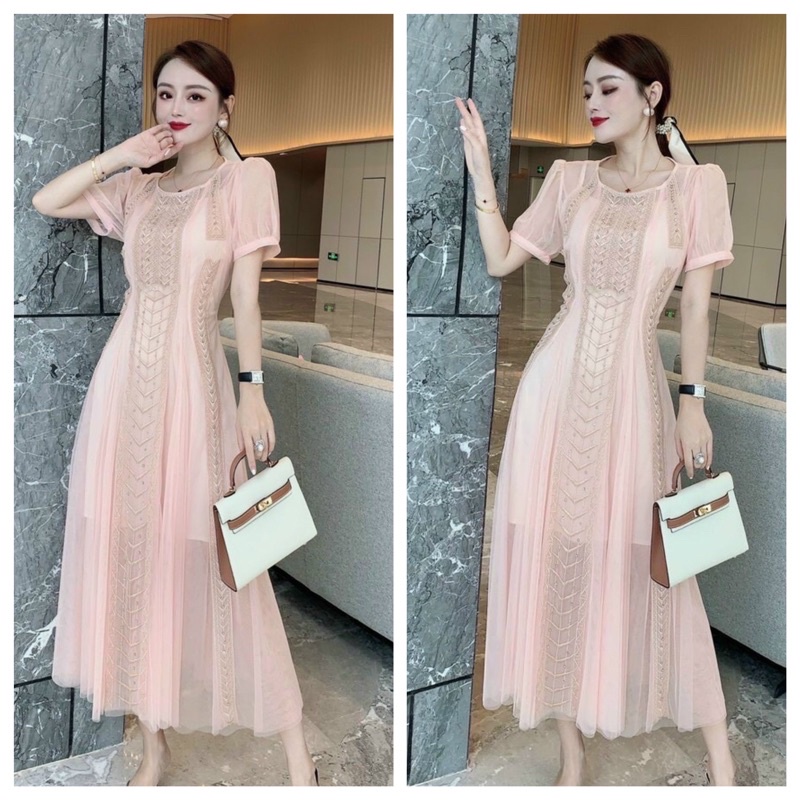 𝐇𝐀̀𝐍𝐆 𝐍𝐇𝐀̣̂𝐏 - ĐẦM REN THÊU KẾT HẠT CAO CẤP