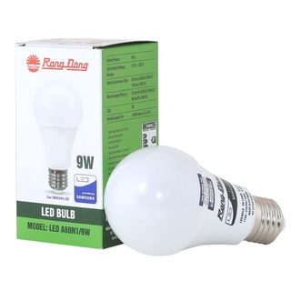Bóng đèn led bulb a60n1/9w 9w sáng trắng, vàng đui e27 - rạng đông