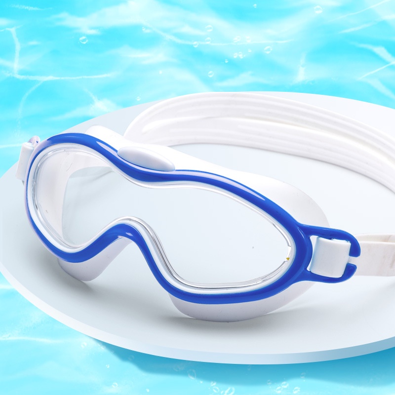 Kính Bơi Gọng Lớn Chống Sương Mù Không Thấm Nước 6 Màu Cho Bé 3-8 Tuổi