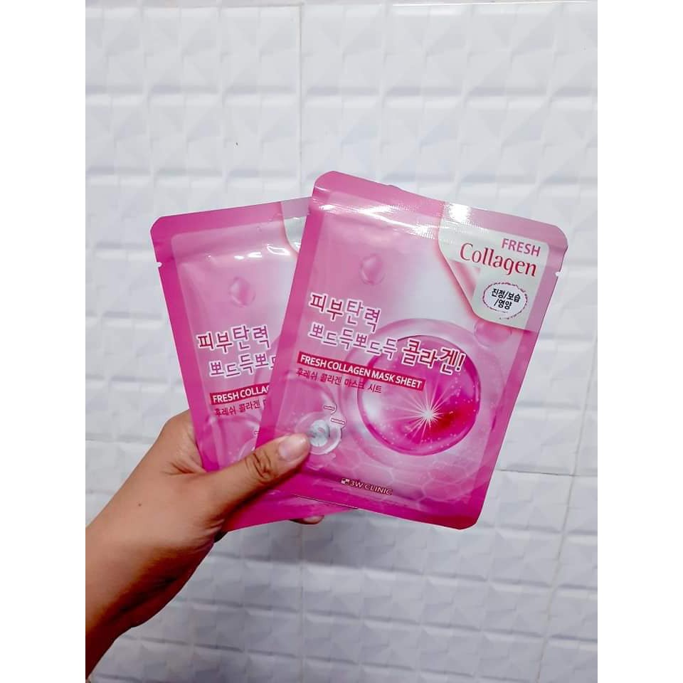 Mặt nạ collagen - Mặt nạ gấy dưỡng da chiết xuất từ Collagen 3W Clinic Hàn Quốc [Combo 10 Túi / Hàng Nhập Khẩu Hàn Quốc] | BigBuy360 - bigbuy360.vn