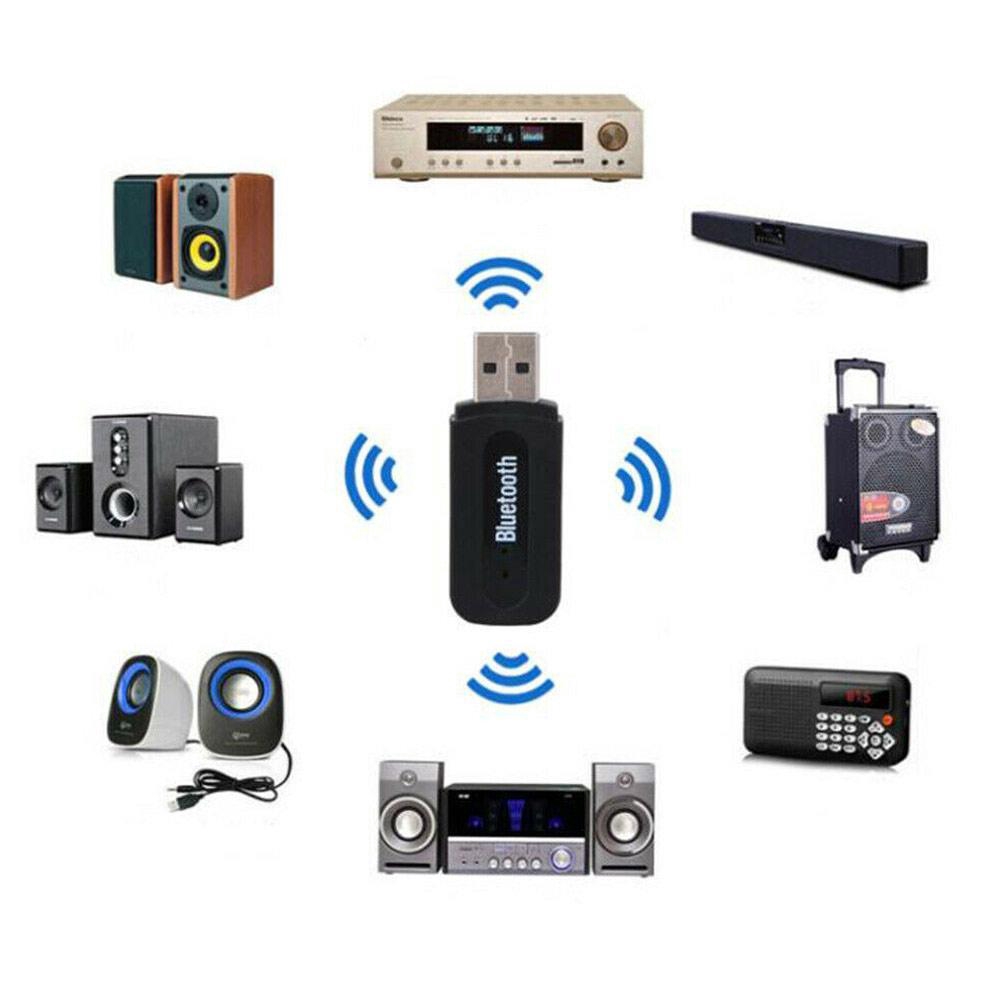 Portable AUX USB Wireless Bluetooth Audio Stereo Car Adapter（with Receiver Audio Cable） Music J5V7