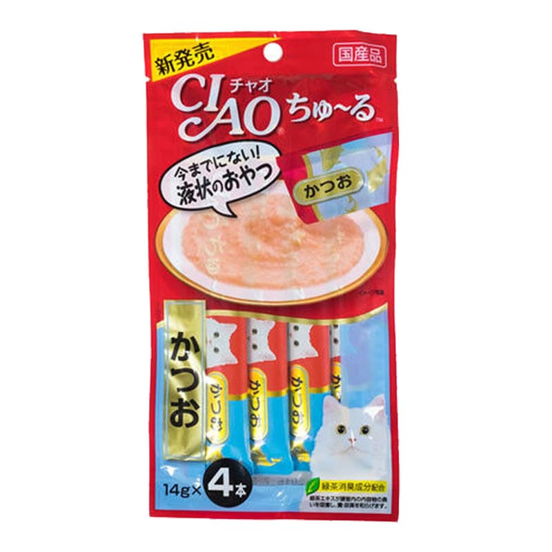 Súp/Thanh thưởng/ Đồ ăn thưởng/ Pate Ciao gói 12g, 14g,15g (4 thanh/ gói) nhiều vị thơm ngon bổ dưỡng cho mèo