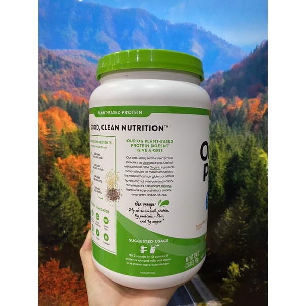 Bột đạm hữu cơ Orgain organic protein peanut butter ăn kiêng vị bơ đậu phộng 920g mẫu mới của Mỹ đi air