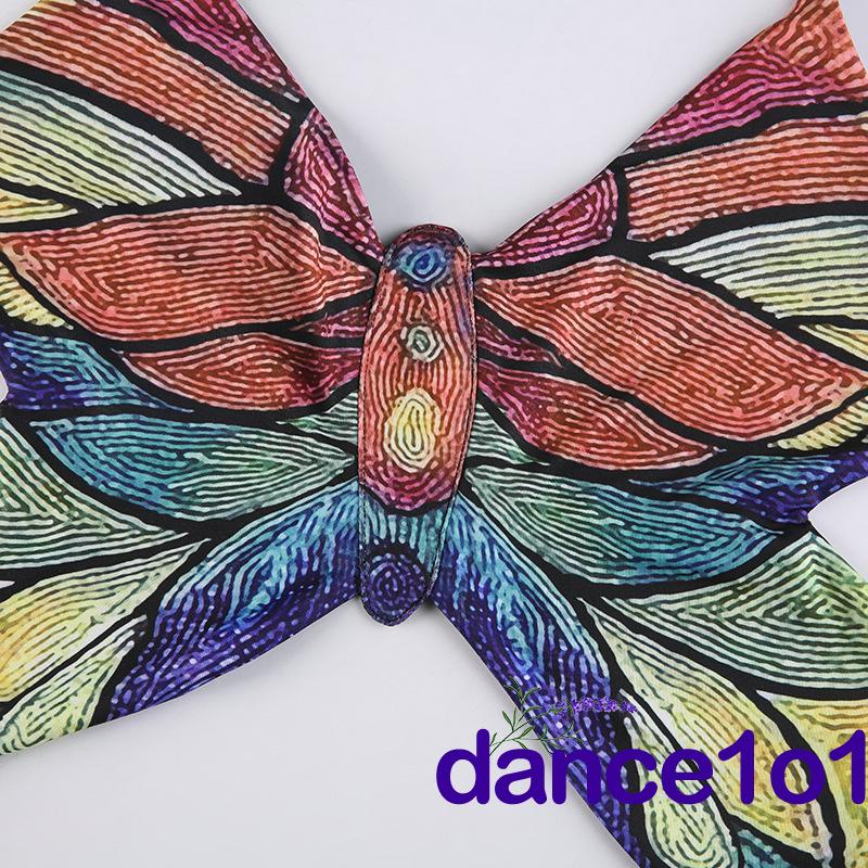 ❈ZP❀Ladies Summer Butterfly Shape Color Matching V-neck Tie Up Sleeveless Backless Tops