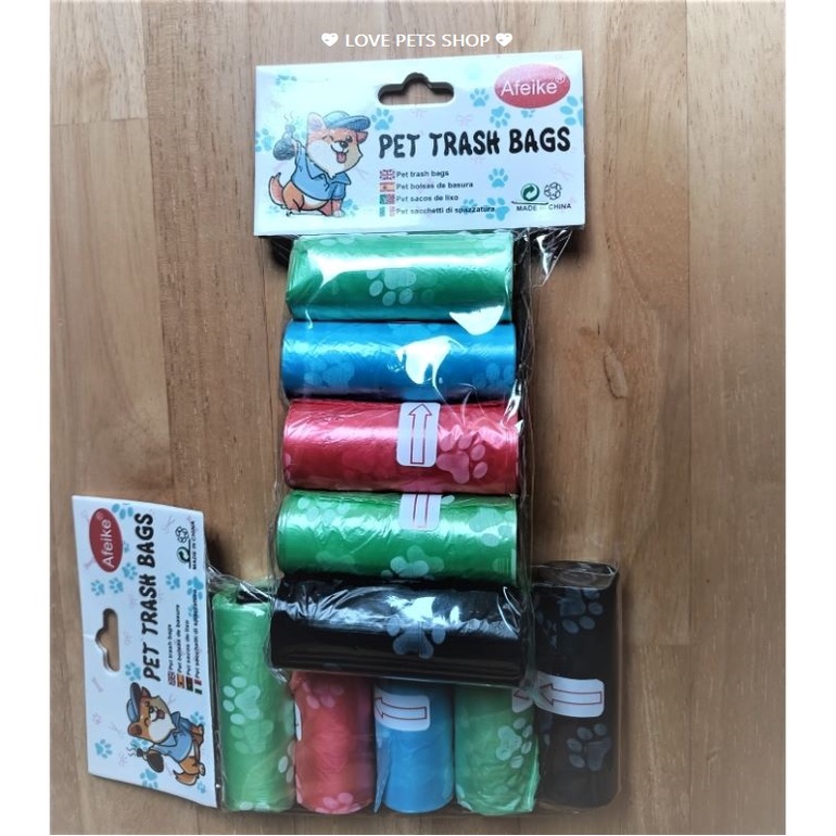 TÚI ĐỰNG PHÂN CHO CHÓ MÈO TỰ PHÂN HỦY (COMBO 5 CUỘN) -  LOVE PETS SHOP