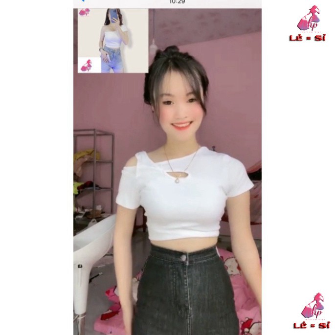 Áo kiểu croptop nữ đẹp ôm body tay ngắn có mút ngực cực dễ thương mẫu mới thời trang 2021 - mới