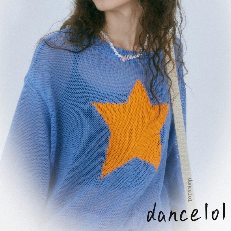 Áo Sweater Tay Dài Hoạ Tiết Ngôi Sao Phong Cách Harajuku dance1o1