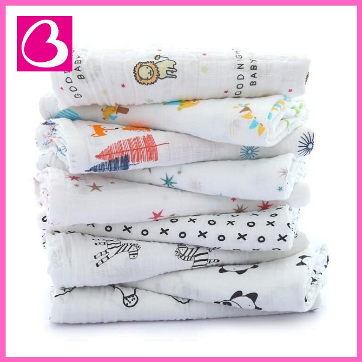 Khăn tắm xô Muslin và khăn tắm cotton Kiluta đa năng cho bé yêu cuộn 110x110