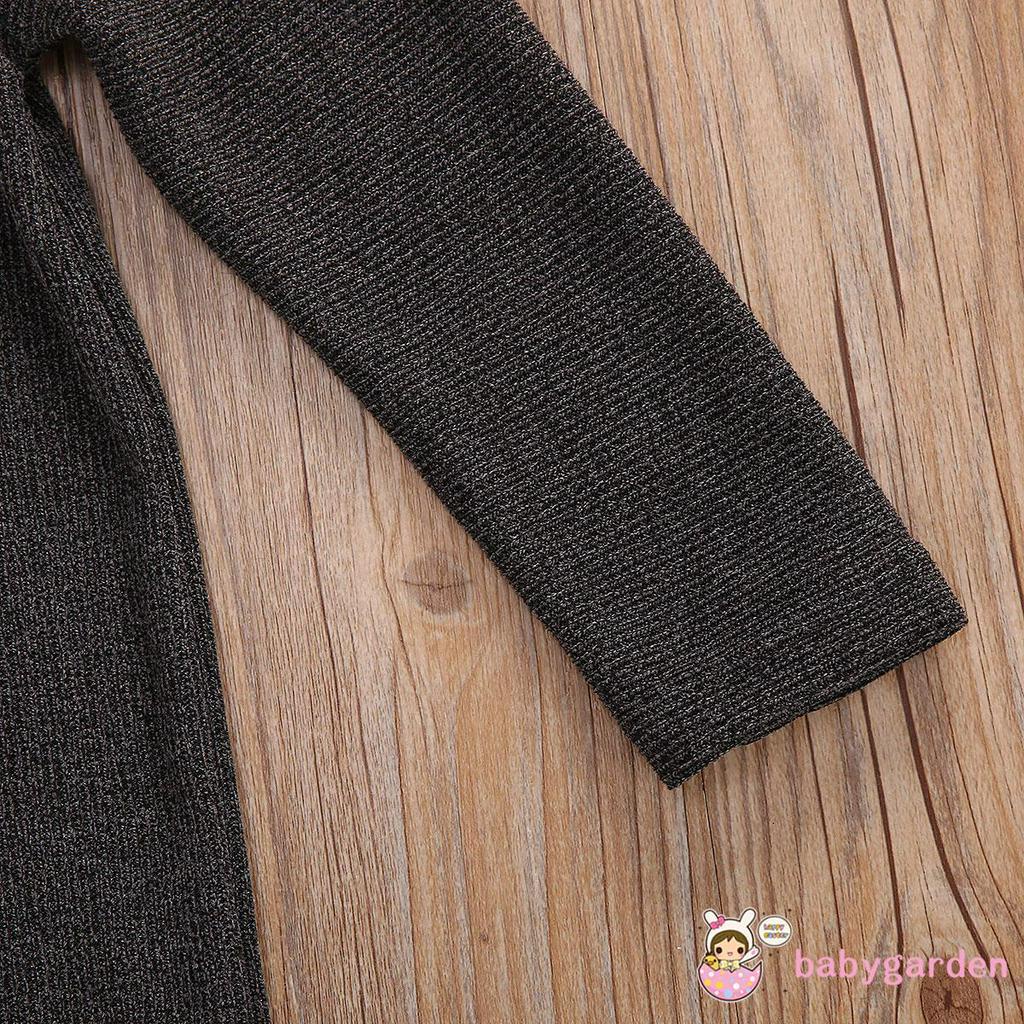 Đầm Len Dài Tay Cổ Cao Màu Trơn Dành Cho Bé Gái