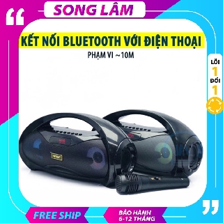 Loa karaoke bluetooth xách tay, loa karaoke Kimiso tặng kèm mic hát, dung lượng pin khủng